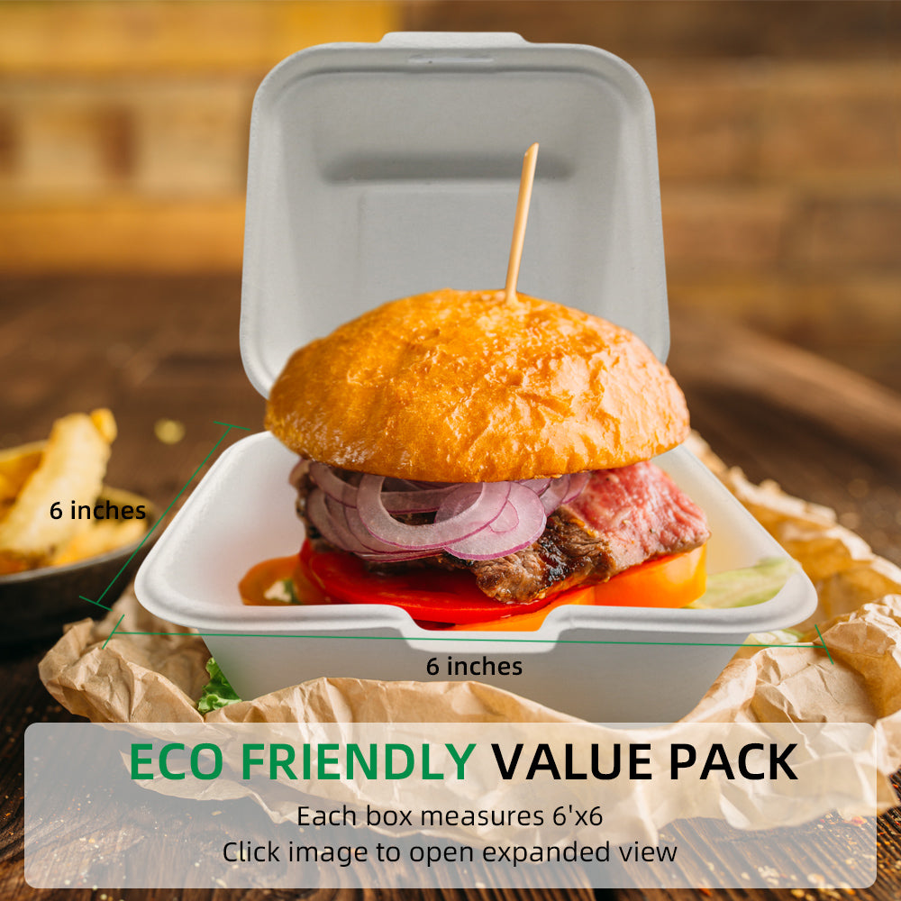 Hot! 6"-450ml Hamburger Boxes(Fold)