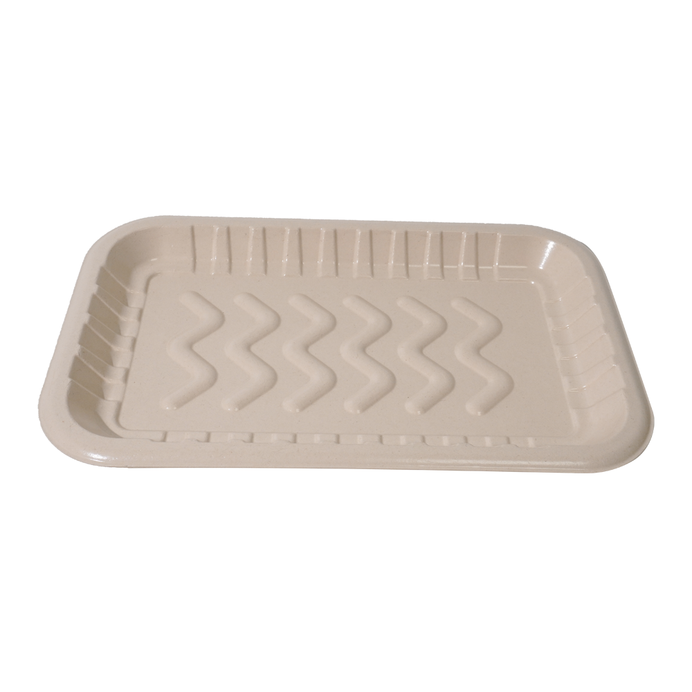 GreenPack 81oz / 2400ml Compostable Fresh Meat Tray — BPI Certified | OEM/ODM Available