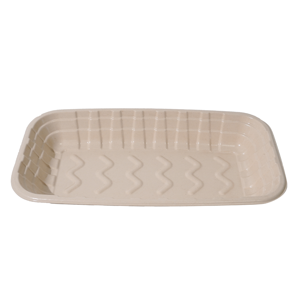 GreenPack 126oz / 3740ml Compostable Fresh Meat Tray — BPI Certified | OEM/ODM Available