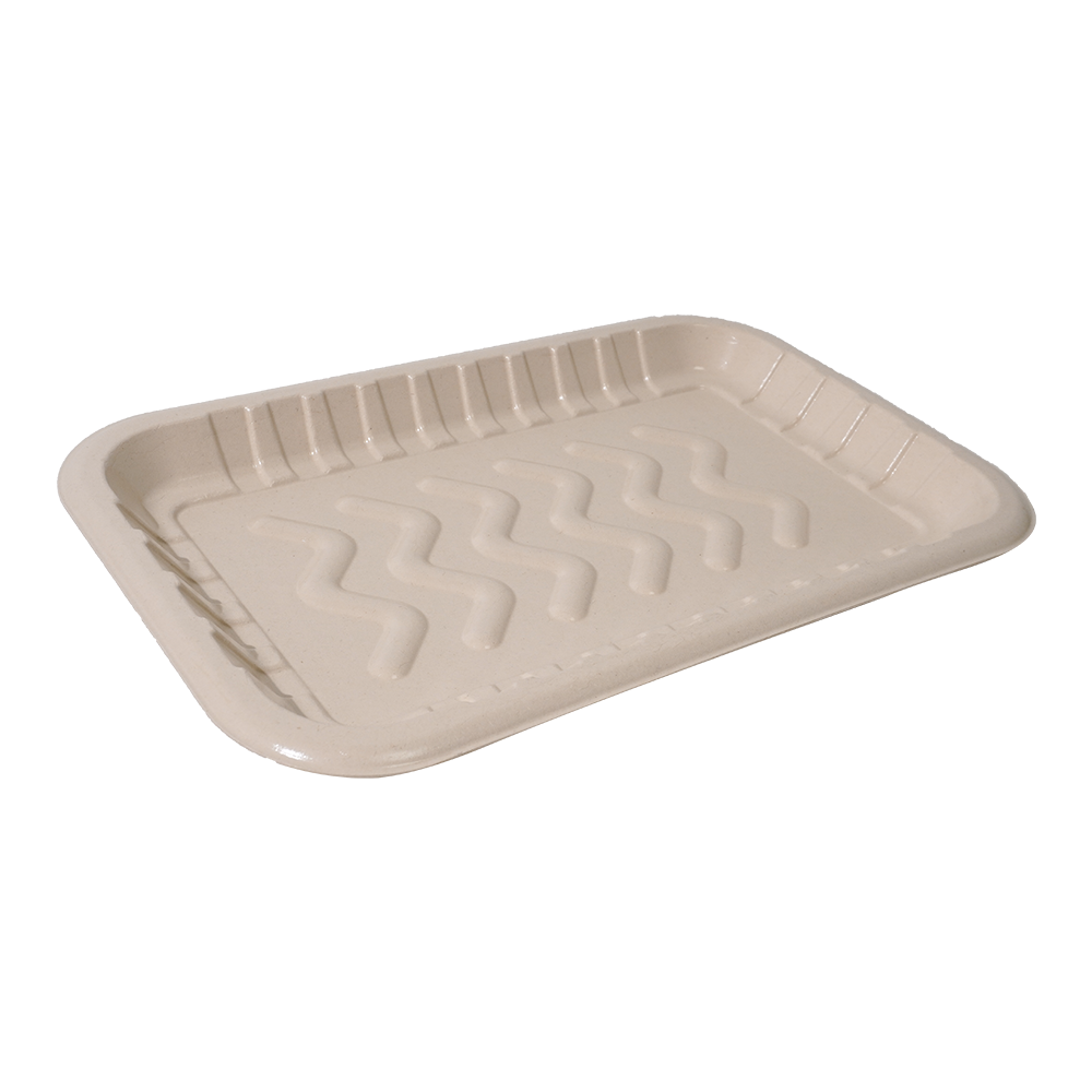 GreenPack 81oz / 2400ml Compostable Fresh Meat Tray — BPI Certified | OEM/ODM Available