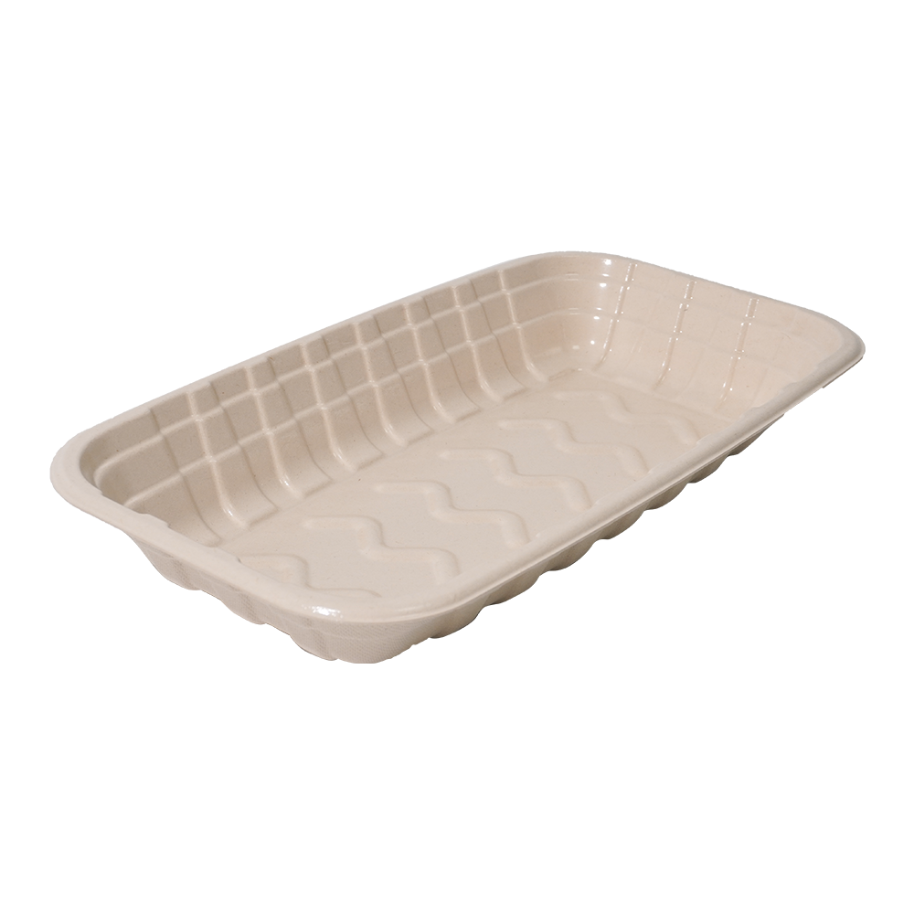 GreenPack 126oz / 3740ml Compostable Fresh Meat Tray — BPI Certified | OEM/ODM Available