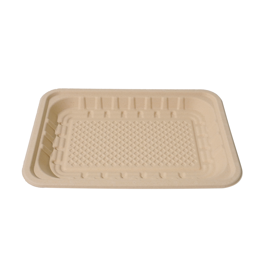 FREE Mold Fees! GreenPack 40oz / 1178ml Compostable Fresh Meat Tray — BPI Certified | OEM/ODM Available