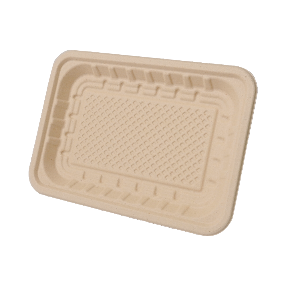 FREE Mold Fees! GreenPack 40oz / 1178ml Compostable Fresh Meat Tray — BPI Certified | OEM/ODM Available