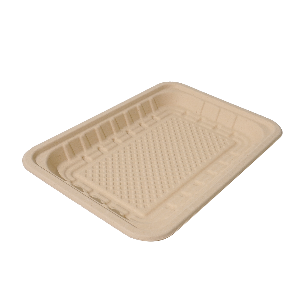 FREE Mold Fees! GreenPack 40oz / 1178ml Compostable Fresh Meat Tray — BPI Certified | OEM/ODM Available
