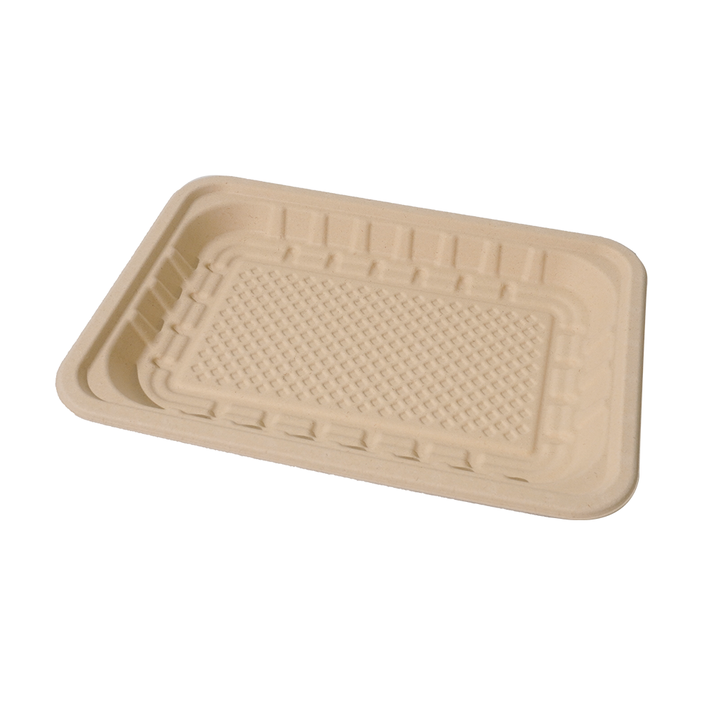 FREE Mold Fees! GreenPack 40oz / 1178ml Compostable Fresh Meat Tray — BPI Certified | OEM/ODM Available
