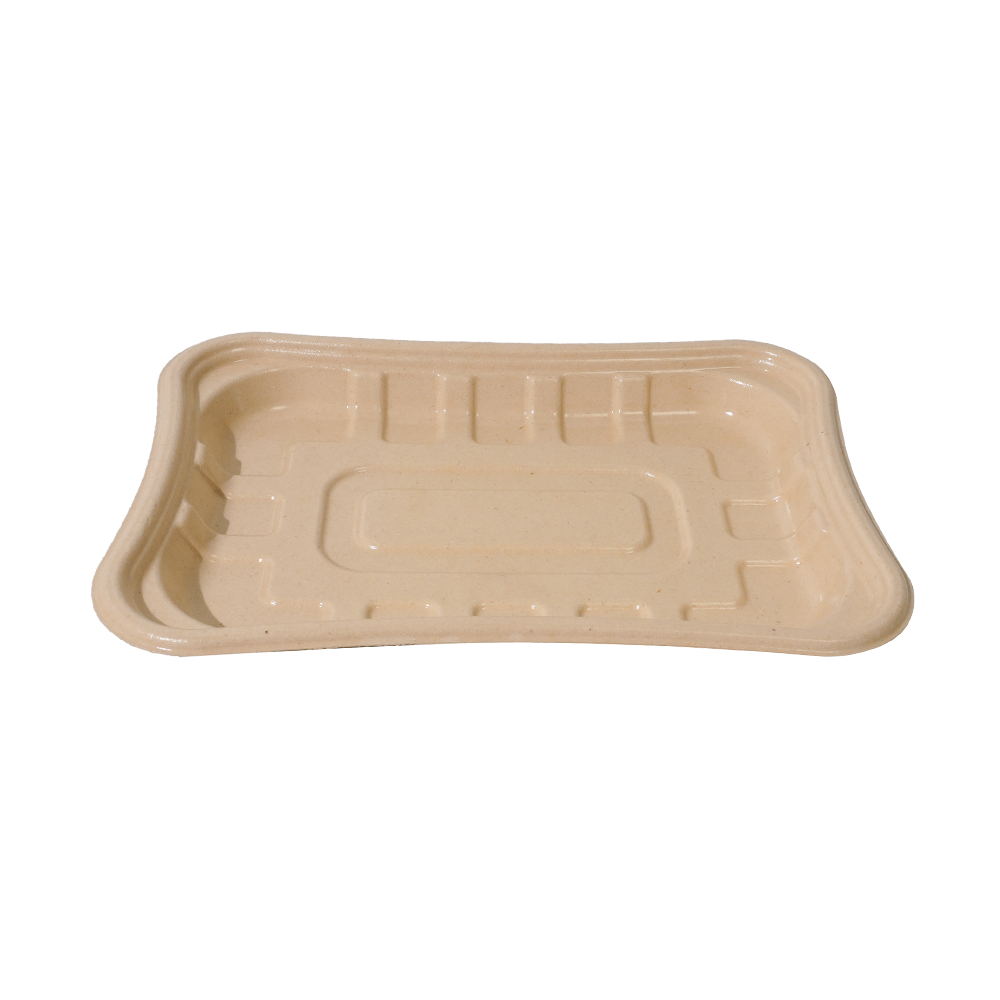 FREE Mold Fees! GreenPack 21oz / 630ml Compostable Fresh Meat Tray — BPI Certified | OEM/ODM Available