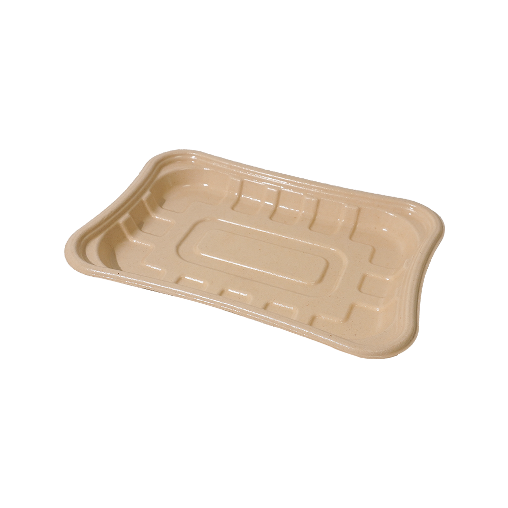 FREE Mold Fees! GreenPack 21oz / 630ml Compostable Fresh Meat Tray — BPI Certified | OEM/ODM Available