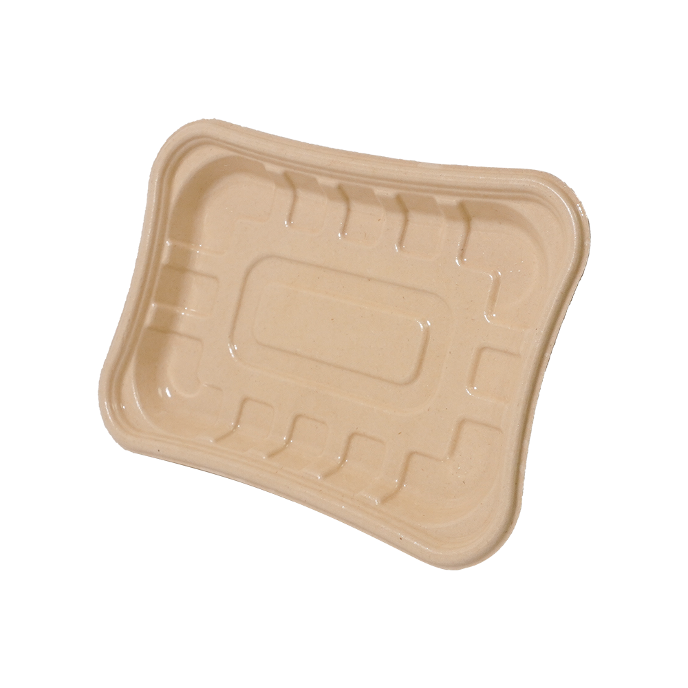 FREE Mold Fees! GreenPack 21oz / 630ml Compostable Fresh Meat Tray — BPI Certified | OEM/ODM Available