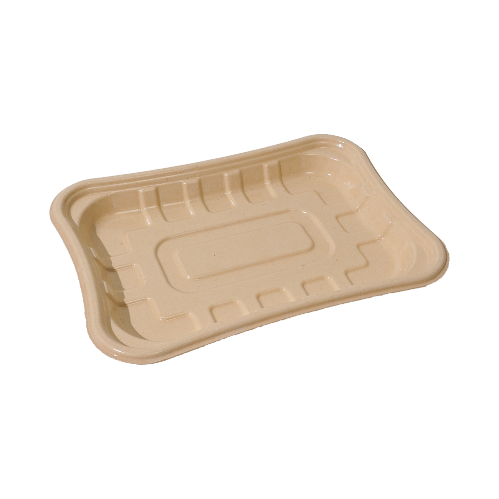 FREE Mold Fees! GreenPack 26oz / 770ml Compostable Fresh Meat Tray — BPI Certified | OEM/ODM Available