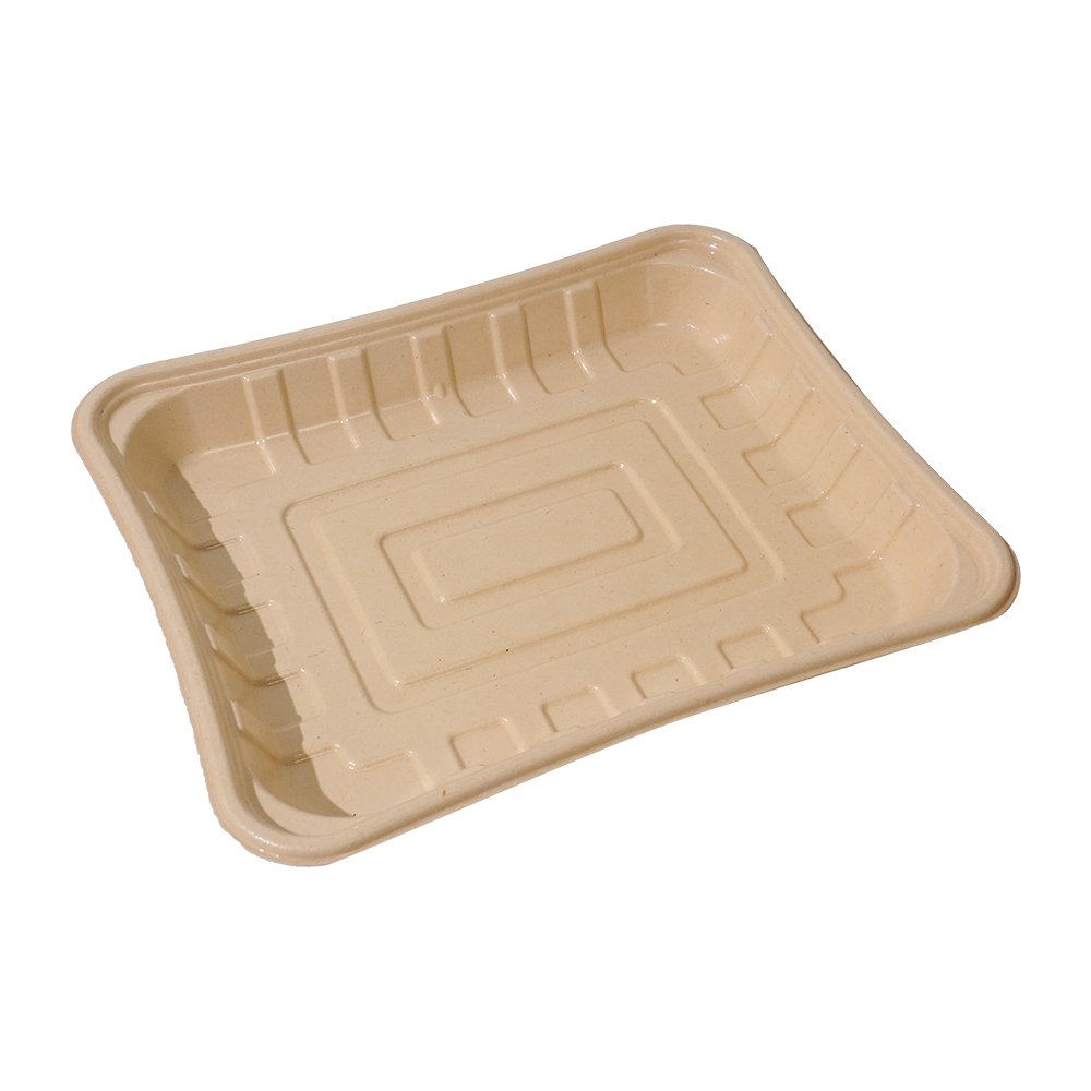 FREE Mold Fees! GreenPack 64oz / 1900ml Compostable Fresh Meat Tray — BPI Certified | OEM/ODM Available